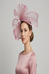 Large Mesh Loop Fascinator Headband with Structured Bow-Knot Design