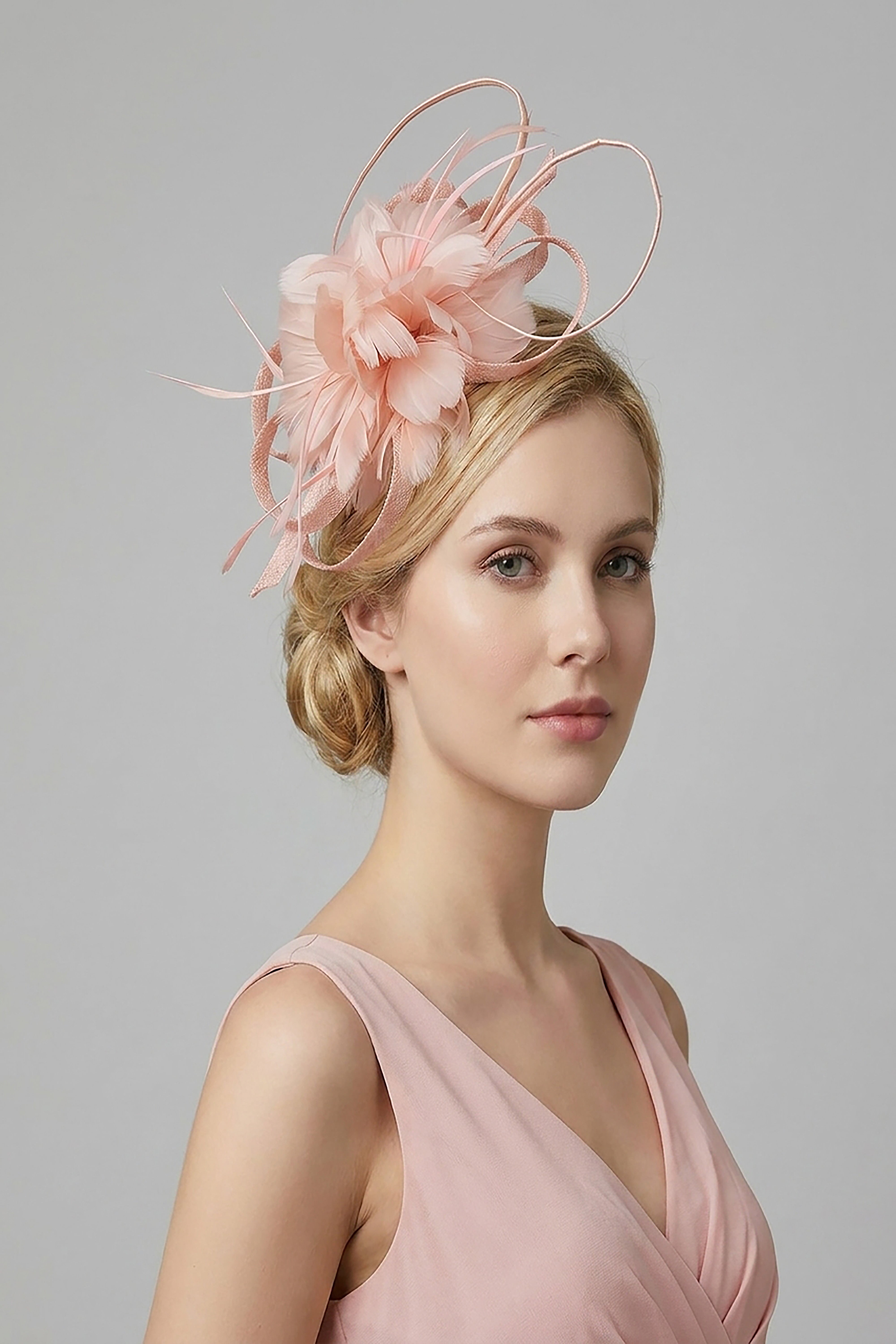 Sinamay Loop & Feather Flower Fascinator