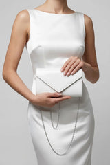 Patent Envelope Clutch Bag with Gold / Silver Chain Strap
