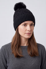 Women’s Winter Cosy Cable Knit Pom Pom Hat