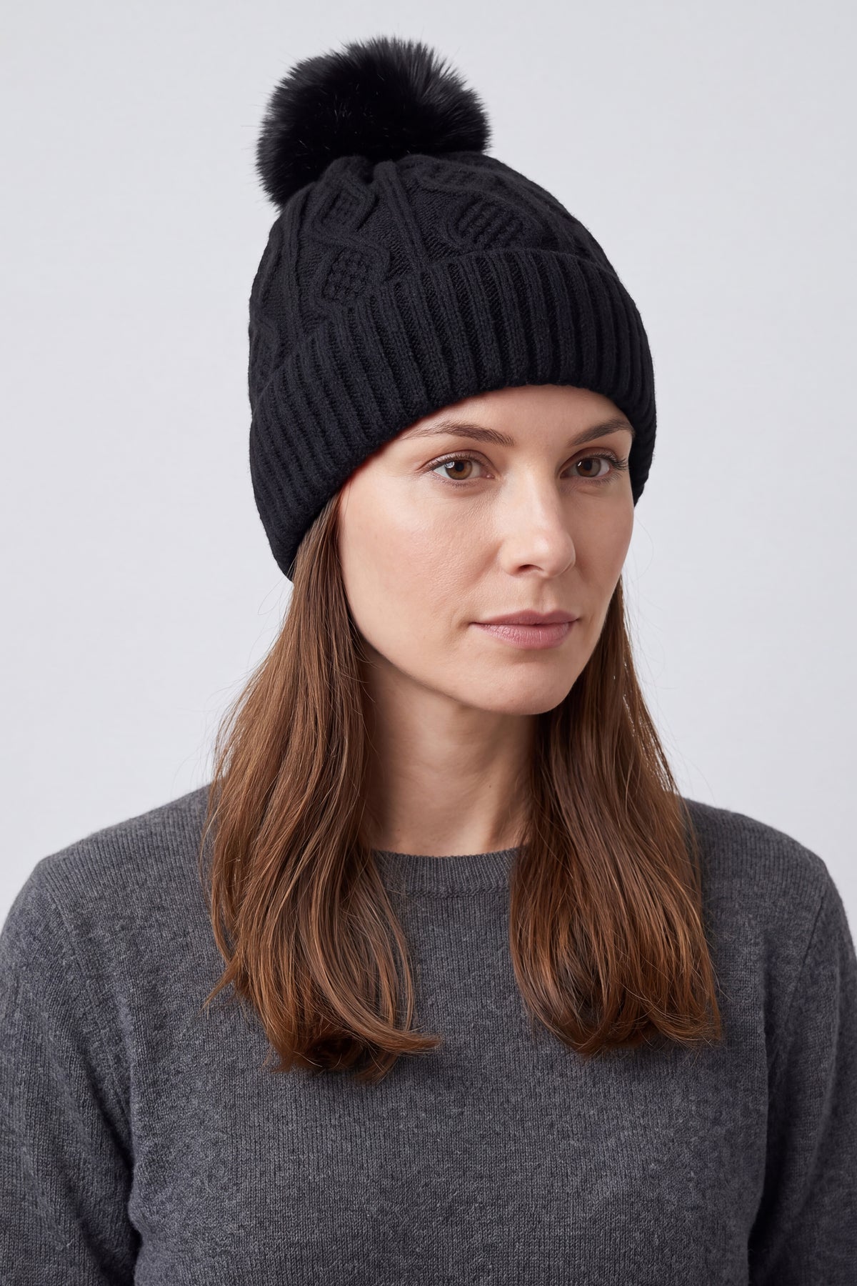 Women’s Winter Cosy Cable Knit Pom Pom Hat