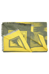Women Abstract Pattern Woven Scarf with Fringed Edges