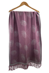 Women's Delicate Dandelion Print Fringed Scarf