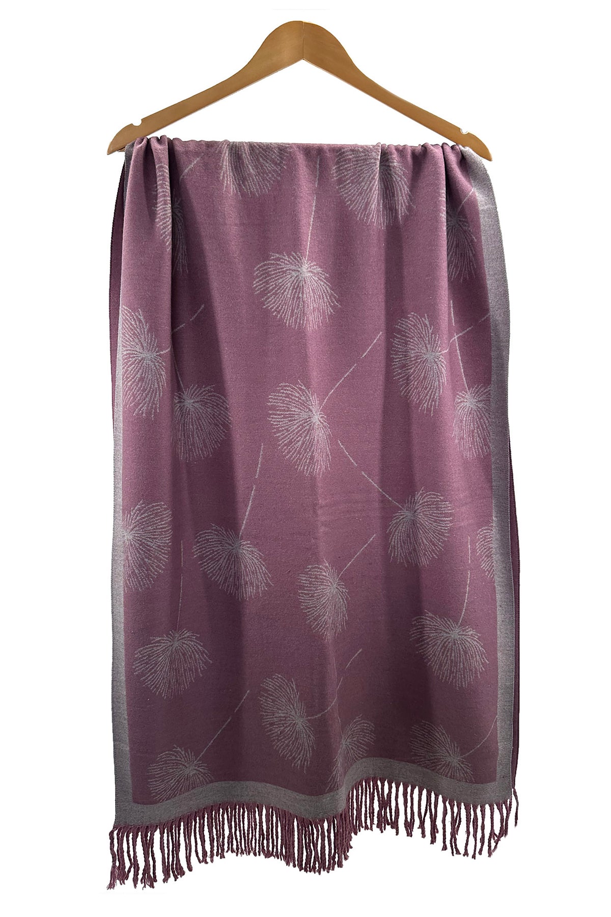 Women's Delicate Dandelion Print Fringed Scarf