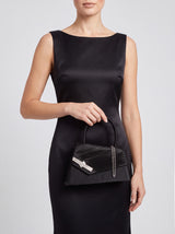 Women's Evening Bag Ruched Asymmetric Clutch with Detachable Chain Shoulder Strap