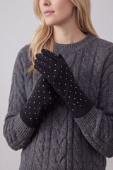 Rhinestone-Detail Soft Touch Touchscreen Glove