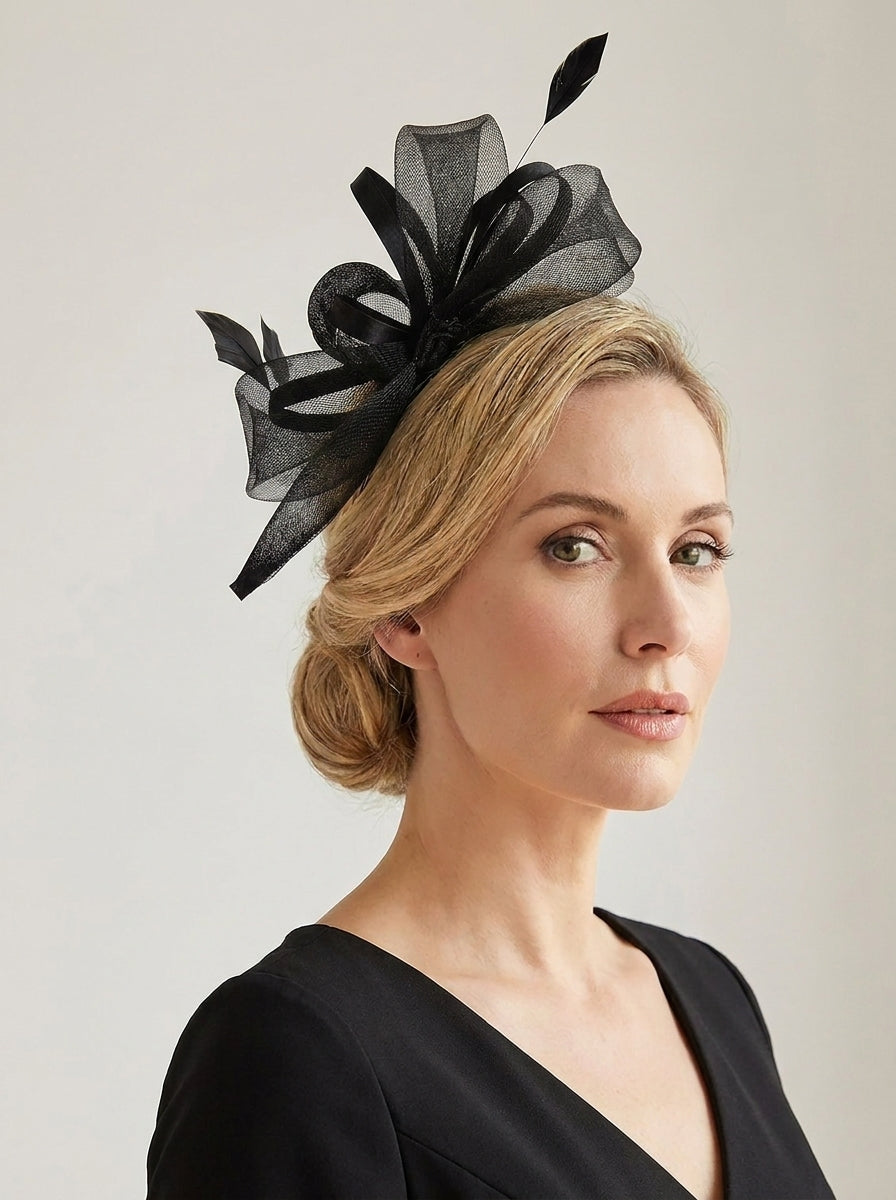 Structured Mesh Bow Fascinator Headband