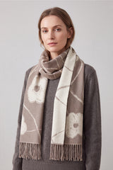 Women’s Floral Print Tassel Scarf