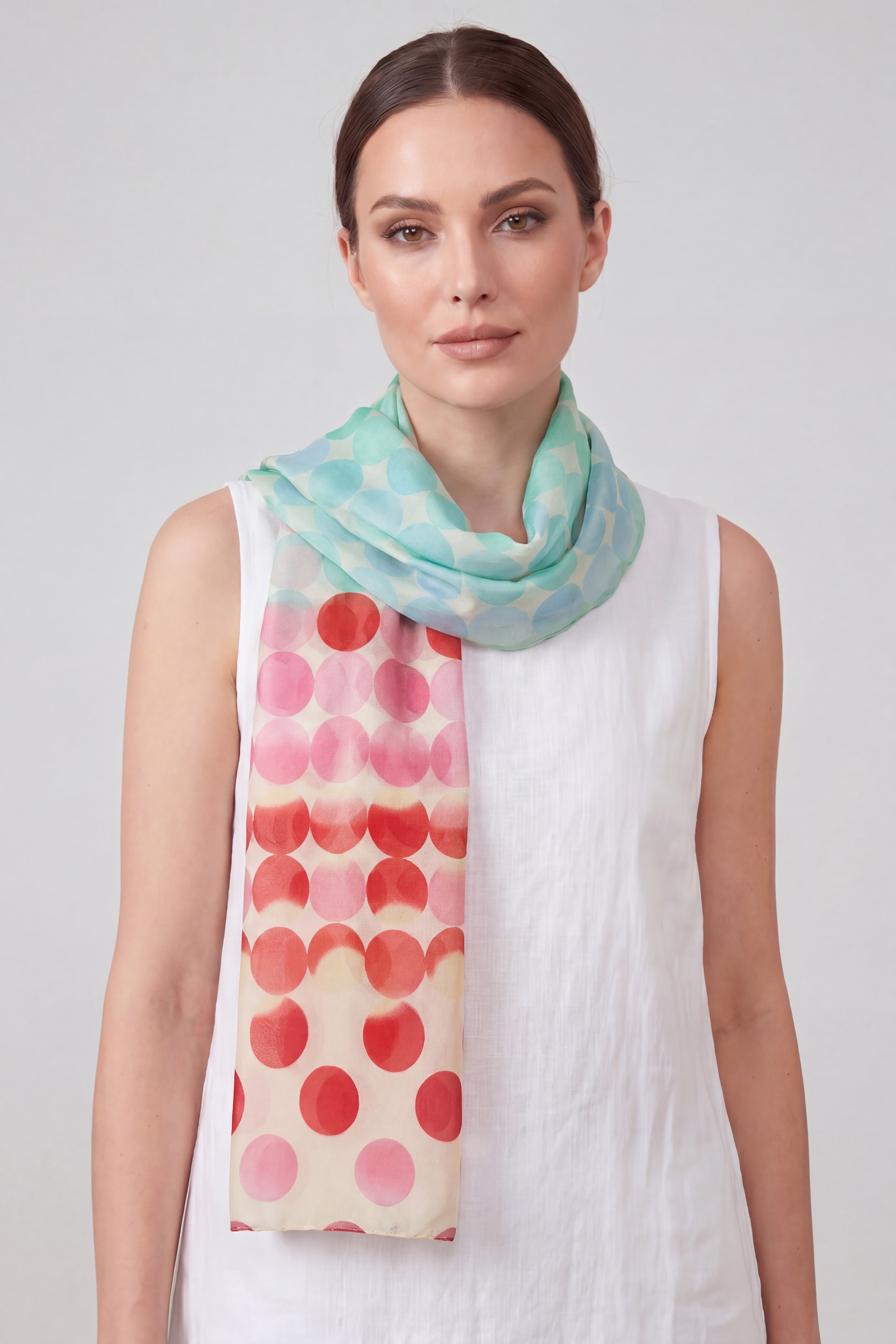 Polka Dot Chiffon Scarf