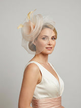Layered Sinamay Disc Fascinator with Feather Detail