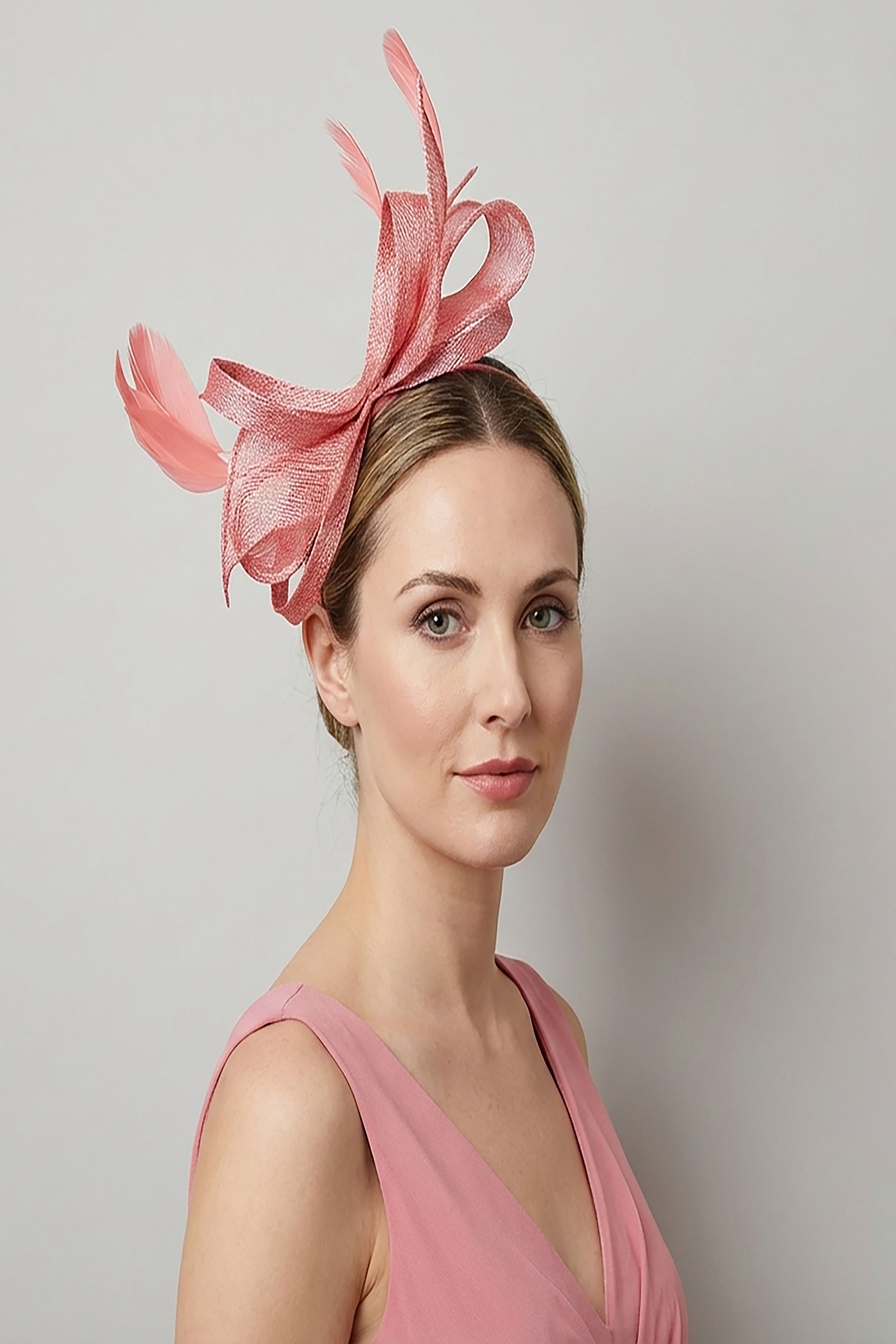 Sculpted Twist Mesh Fascinator Headband Turquoise