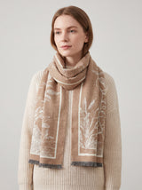 Elegant Botanical Border Shawl Wrap