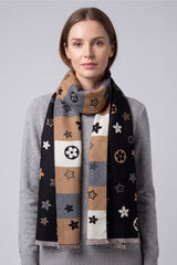 Women’s Reversible Floral Print Scarf – Soft Lightweight Fringed Wrap