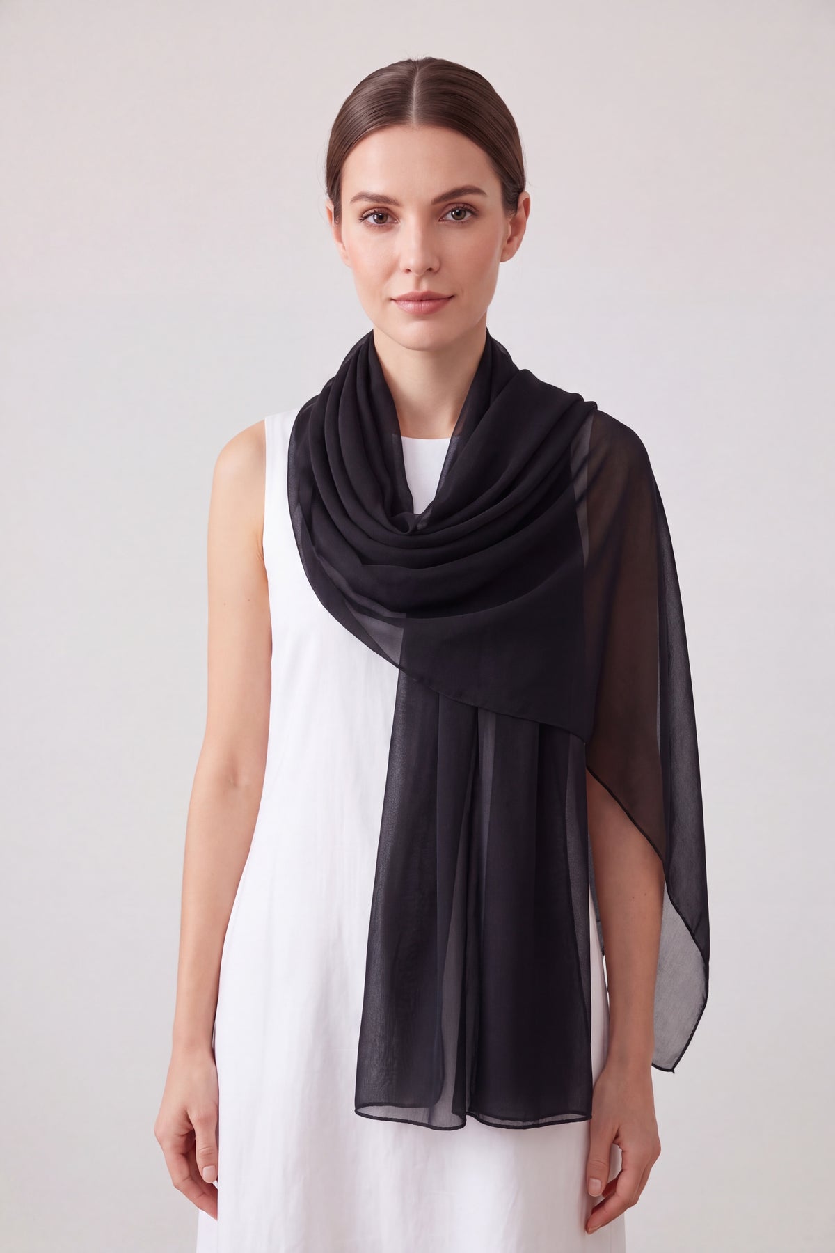 Soft Plain Coloured Silky Mix Scarf