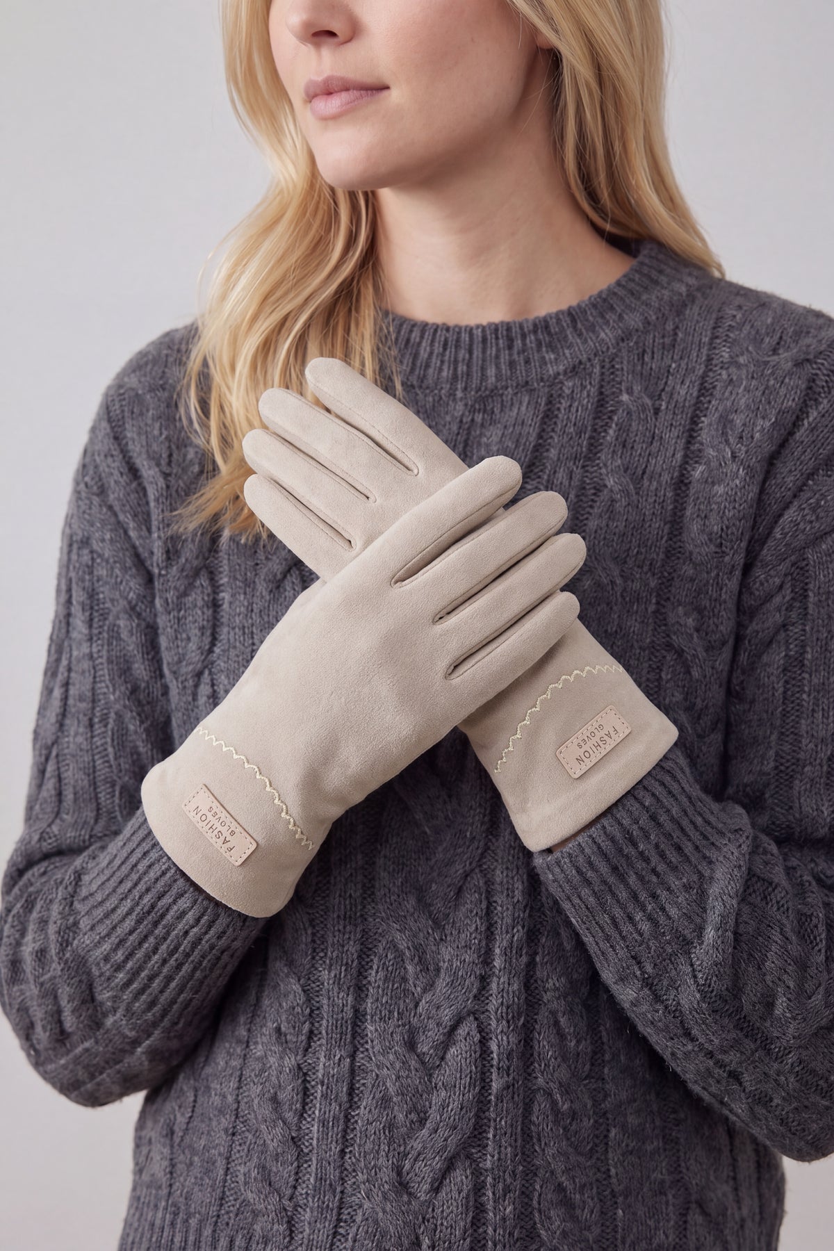 Plain Gloves with Single Stripe & Fleece Lining