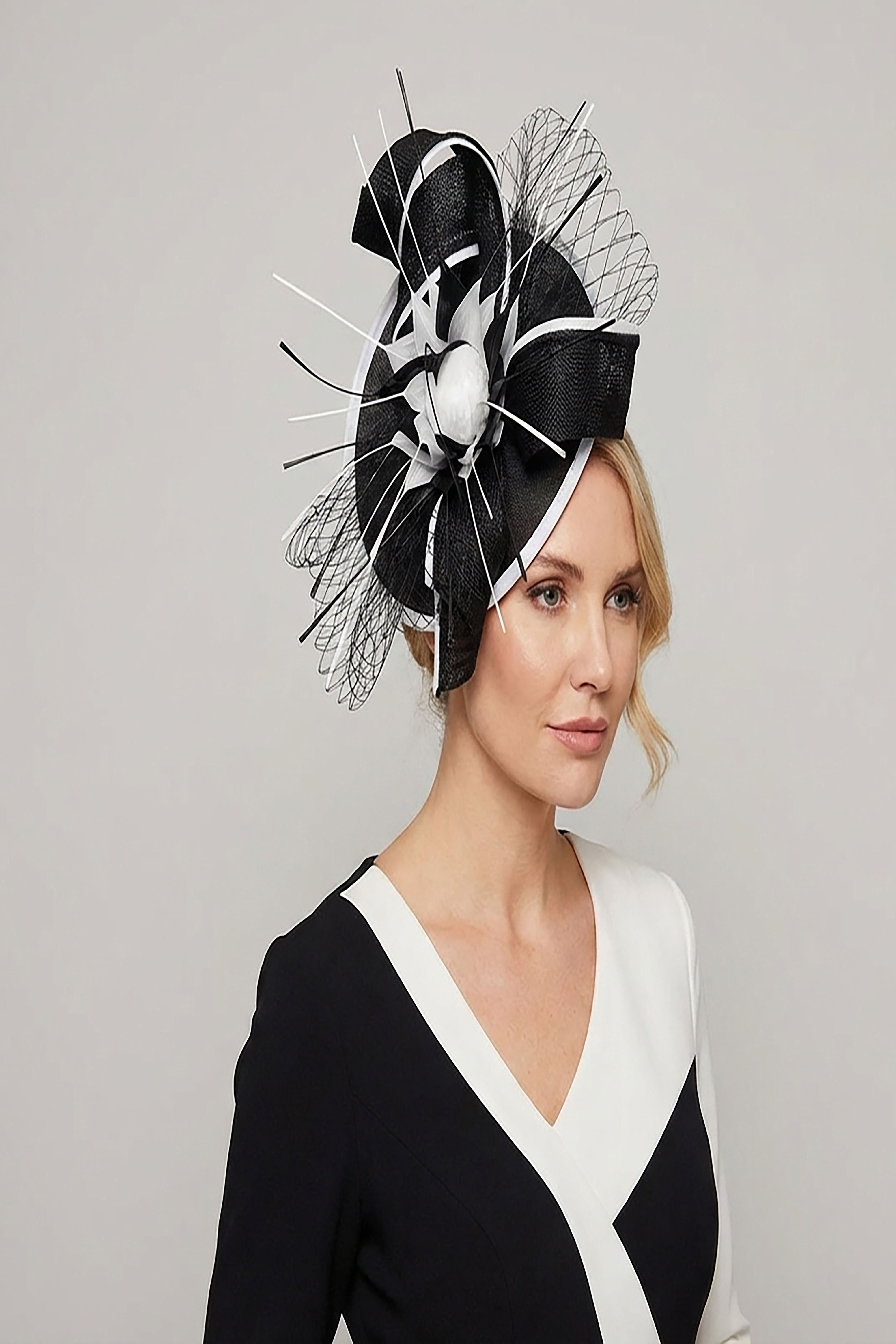 Elegant Feather & Sinamay Fascinator