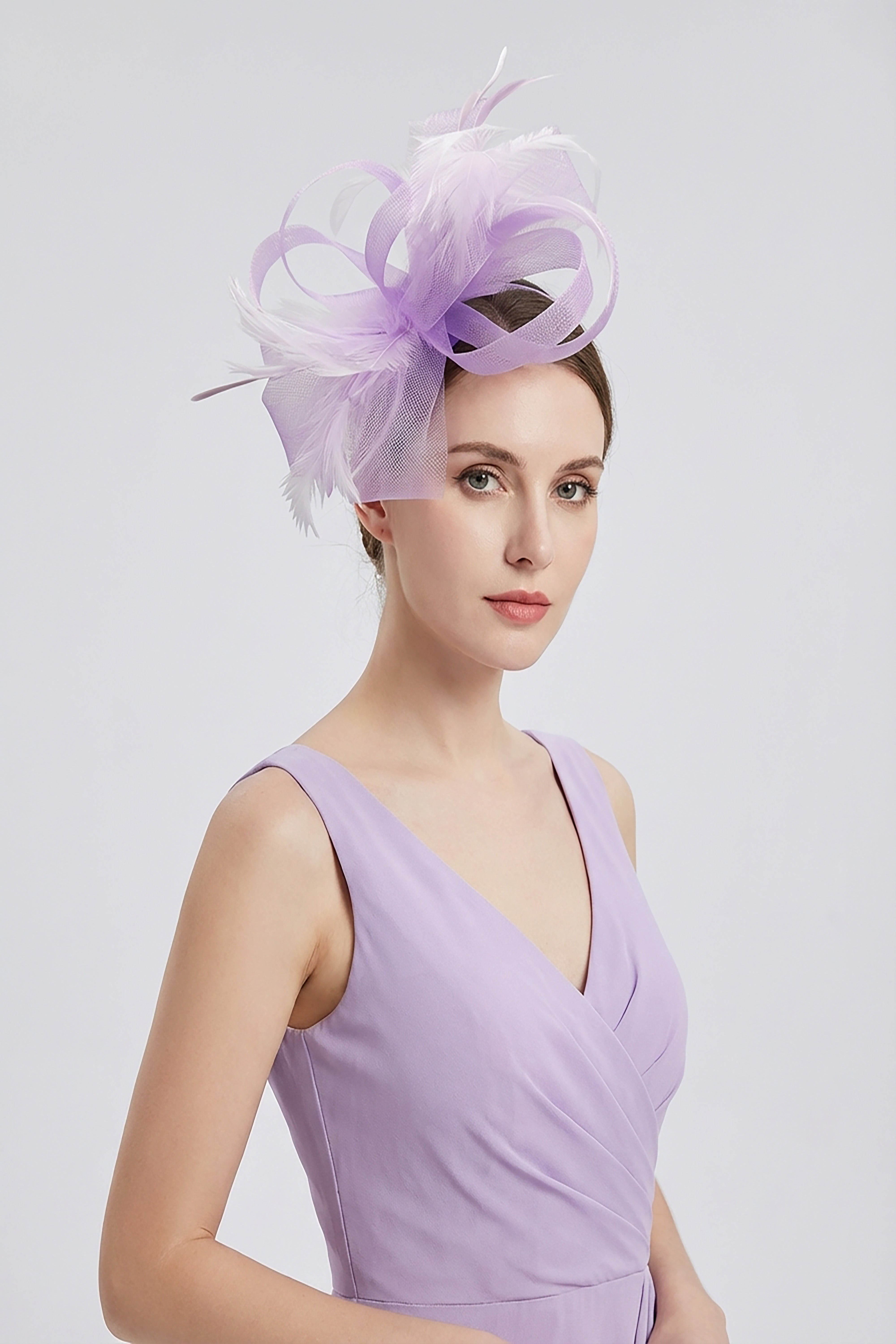 Ladies Loop Bow Feather Fascinator Headband Wedding & Race Day