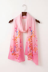 Abstract Lily Floral Print Chiffon Scarf
