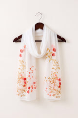 Abstract Lily Floral Print Chiffon Scarf