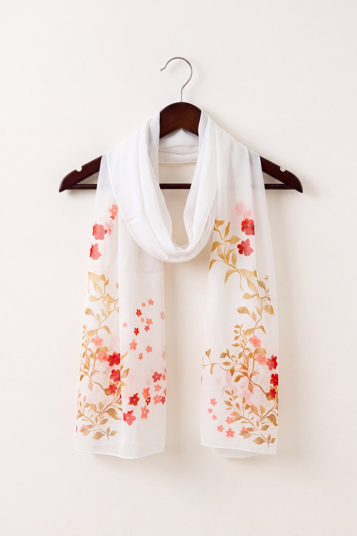 Abstract Lily Floral Print Chiffon Scarf