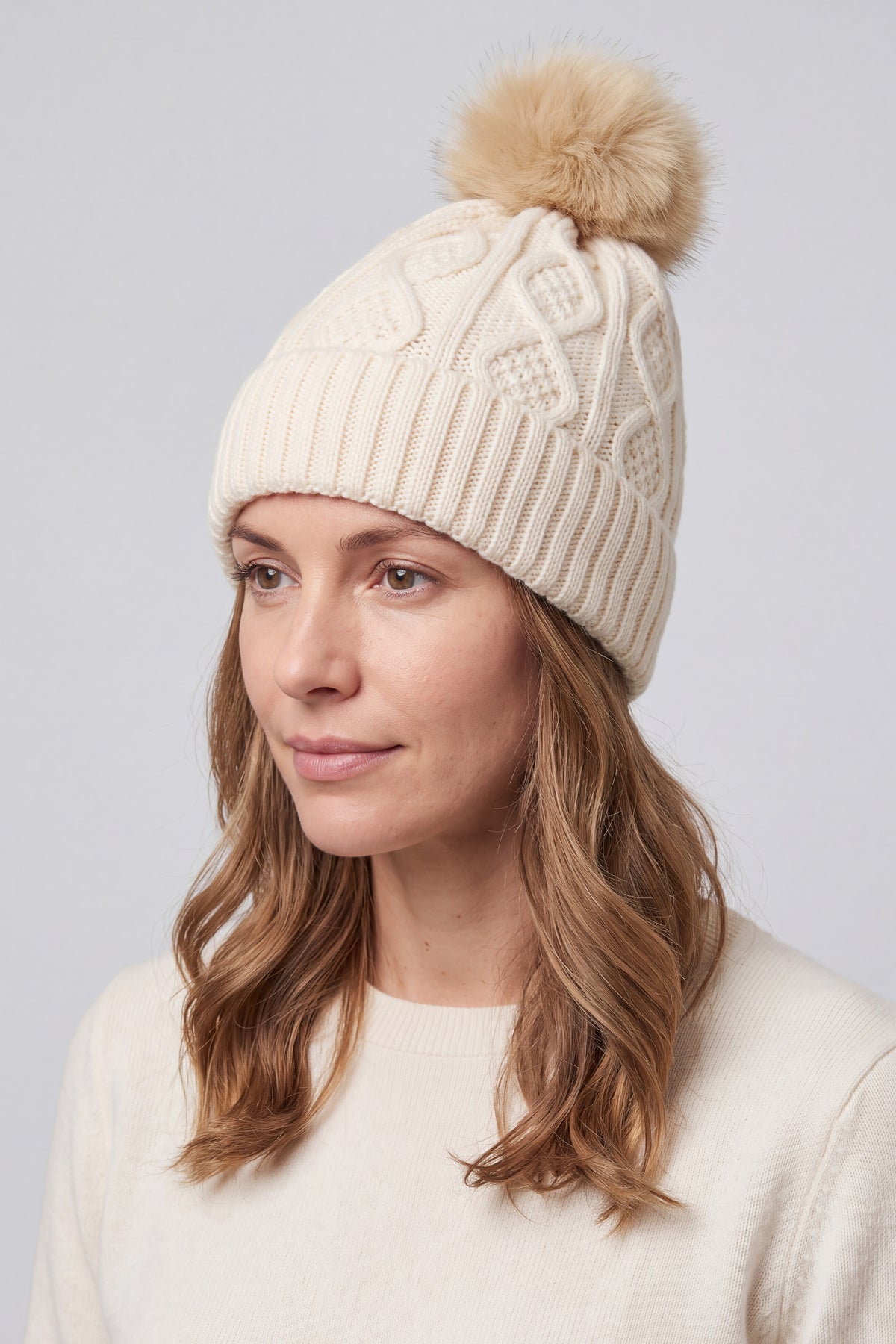 Women’s Winter Cosy Cable Knit Pom Pom Hat