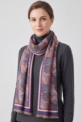 Women’s Multi-Tone Leaf Jacquard Scarf