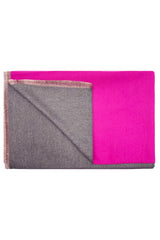Women's Reversible Two-Tone Woven Scarf with Fringed Edges