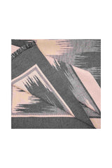 Women Abstract Pattern Woven Scarf with Fringed Edges