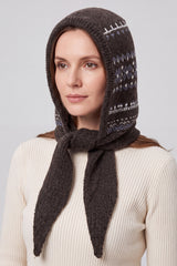 Nordic Pattern Knitted Balaclava Hood Scarf
