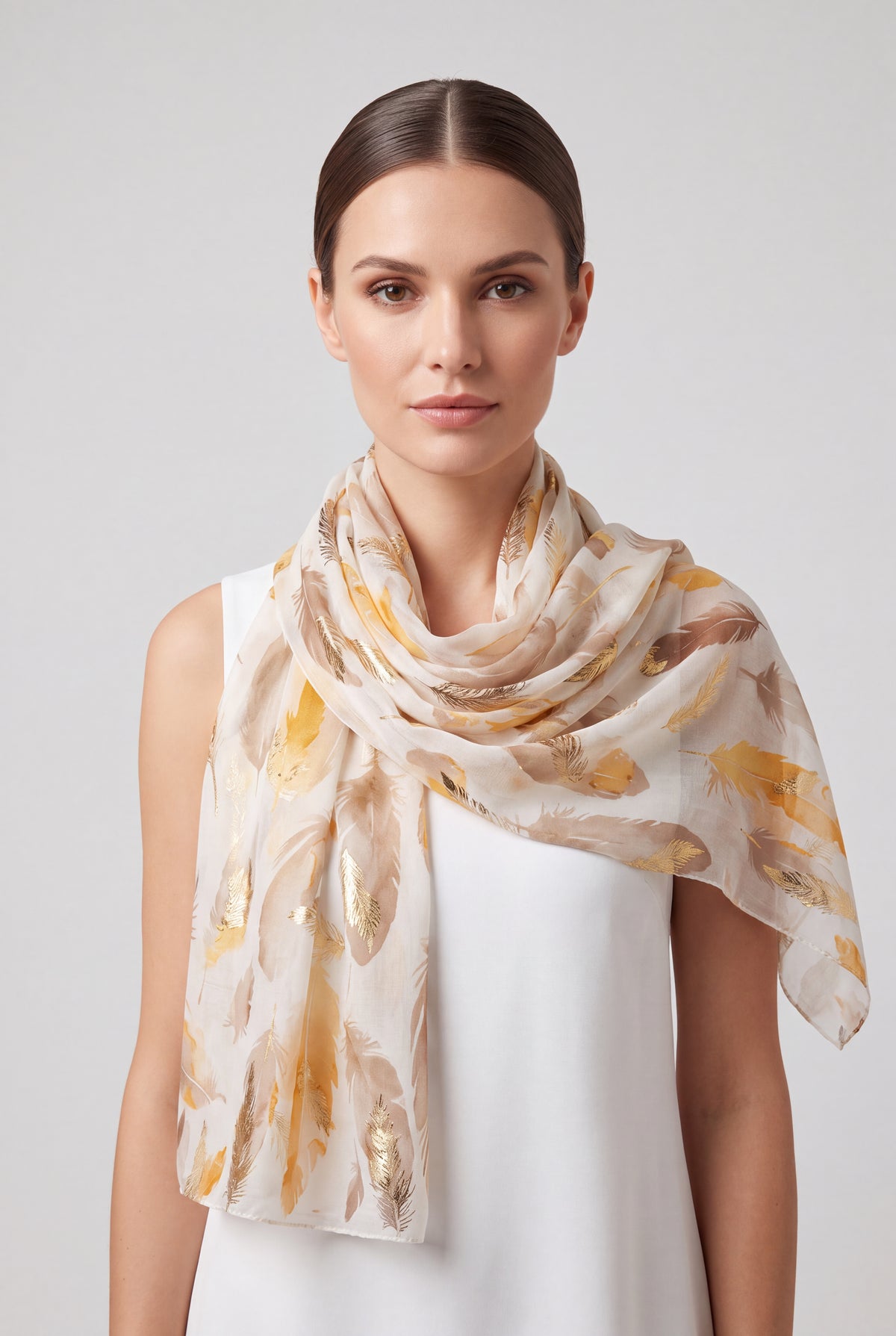 Feather Print Lightweight Scarf