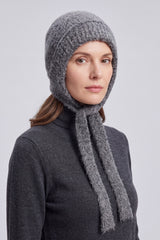 Women’s Soft Knit Tie Bonnet Hat with Chin Ties