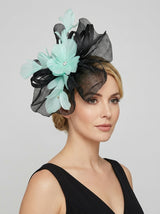 Mesh Fascinator with Feather Flower Detail