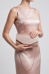 Glitter Envelope Clutch Bag with Gold /Silver Chain Strap