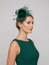 Feather & Mesh Flower Fascinator with clip and hair band