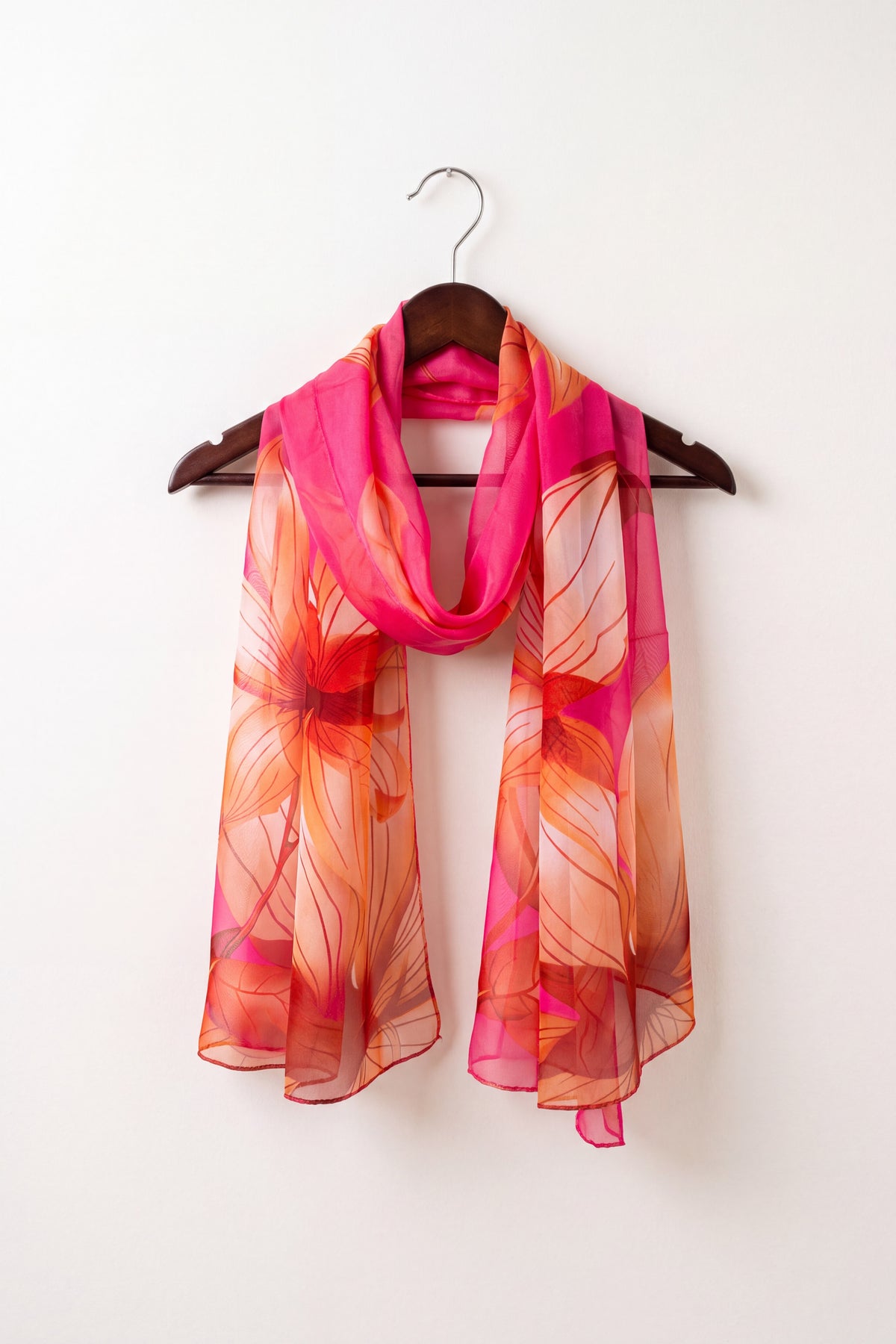 Watercolour Bright Floral Lightweight Scarf