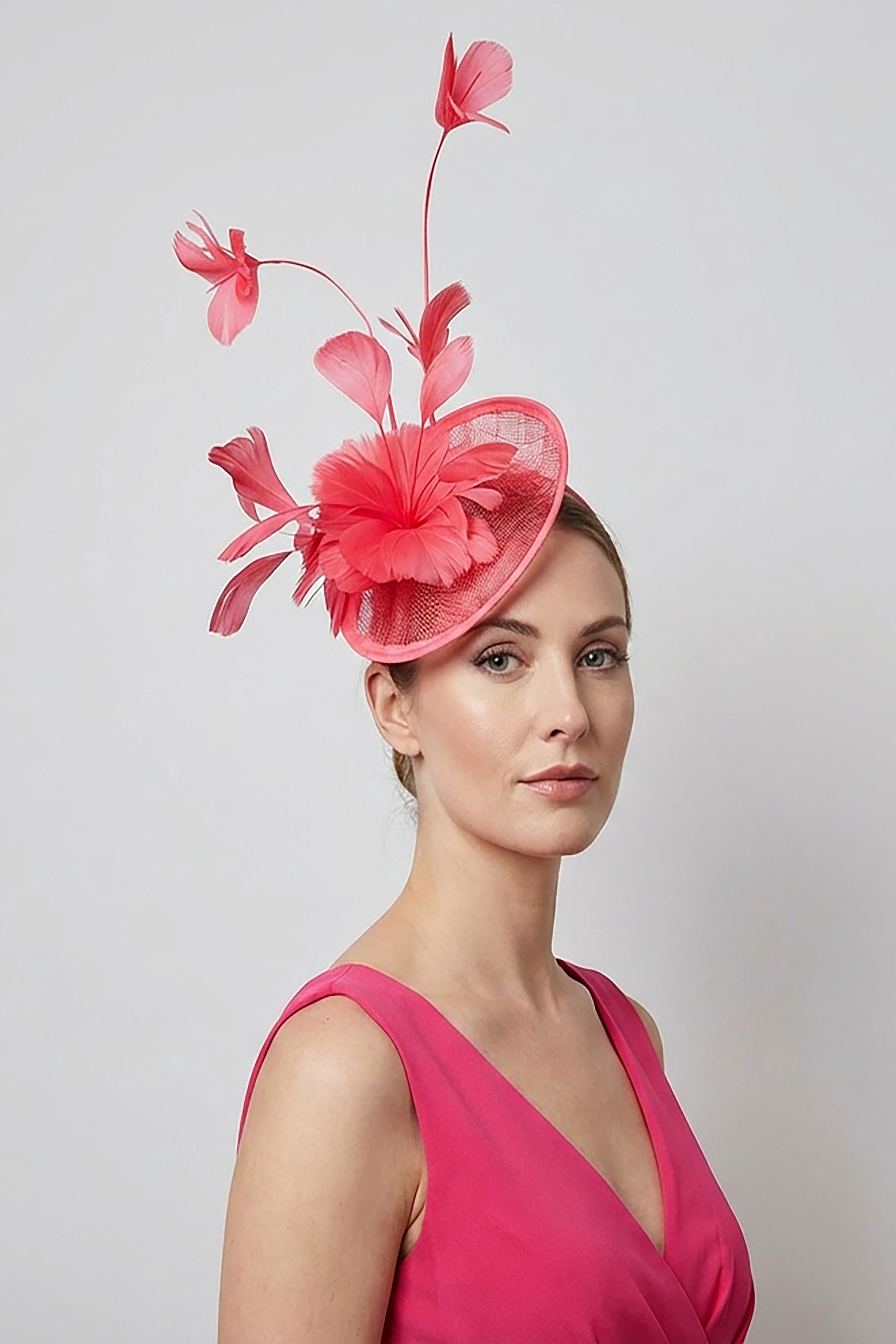 Delicate Feather Stem Sinamay Fascinator Baby Blue