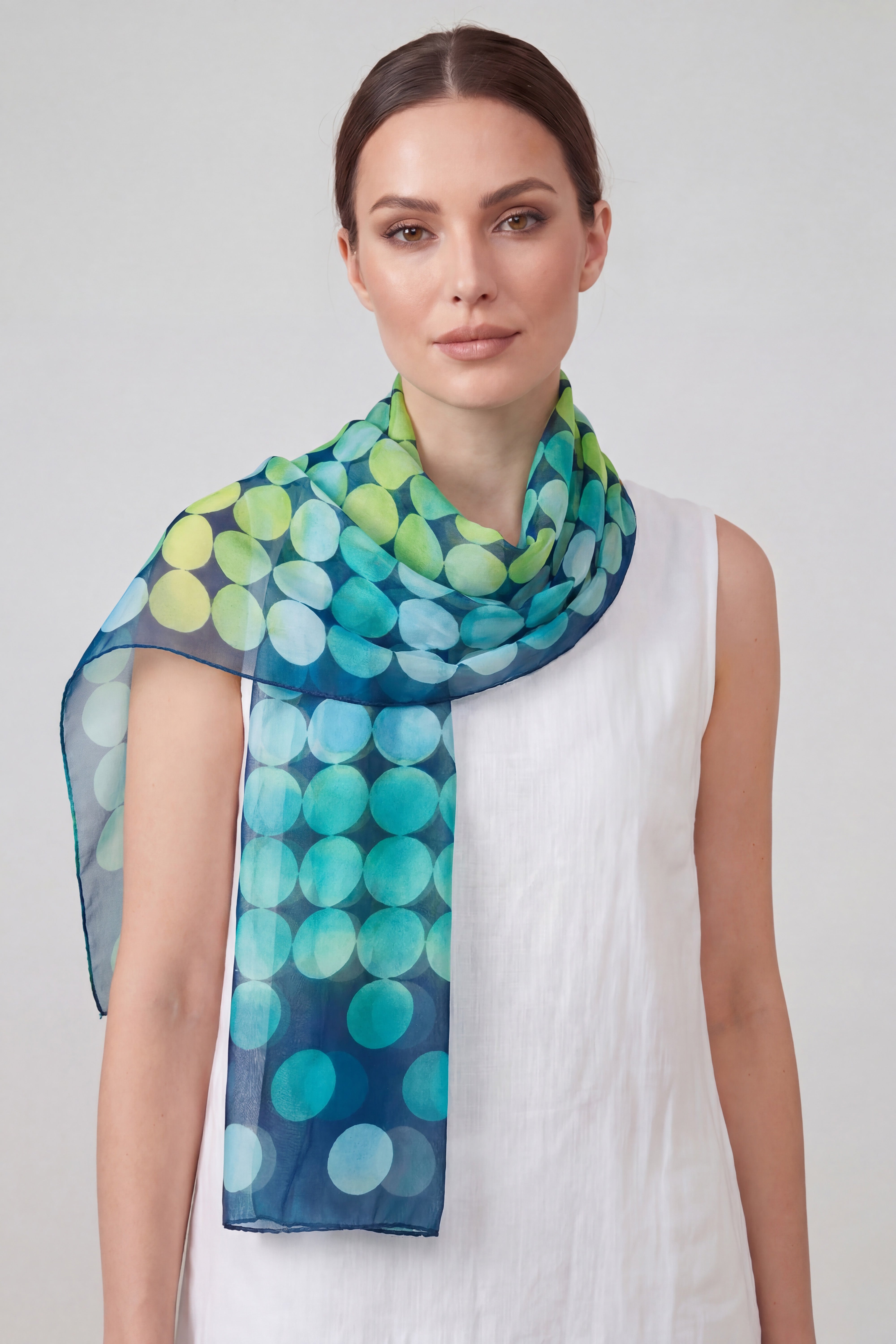 Polka Dot Chiffon Scarf