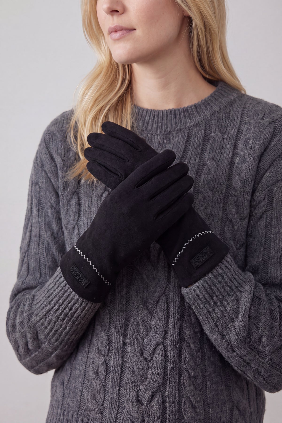 Plain Gloves with Single Stripe & Fleece Lining