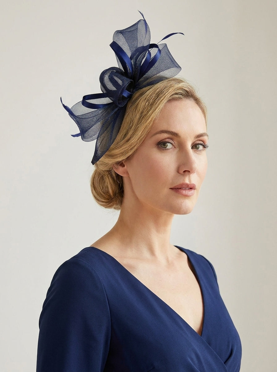 Structured Mesh Bow Fascinator Headband