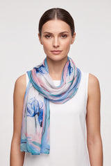 Watercolour Floral Chiffon Scarf