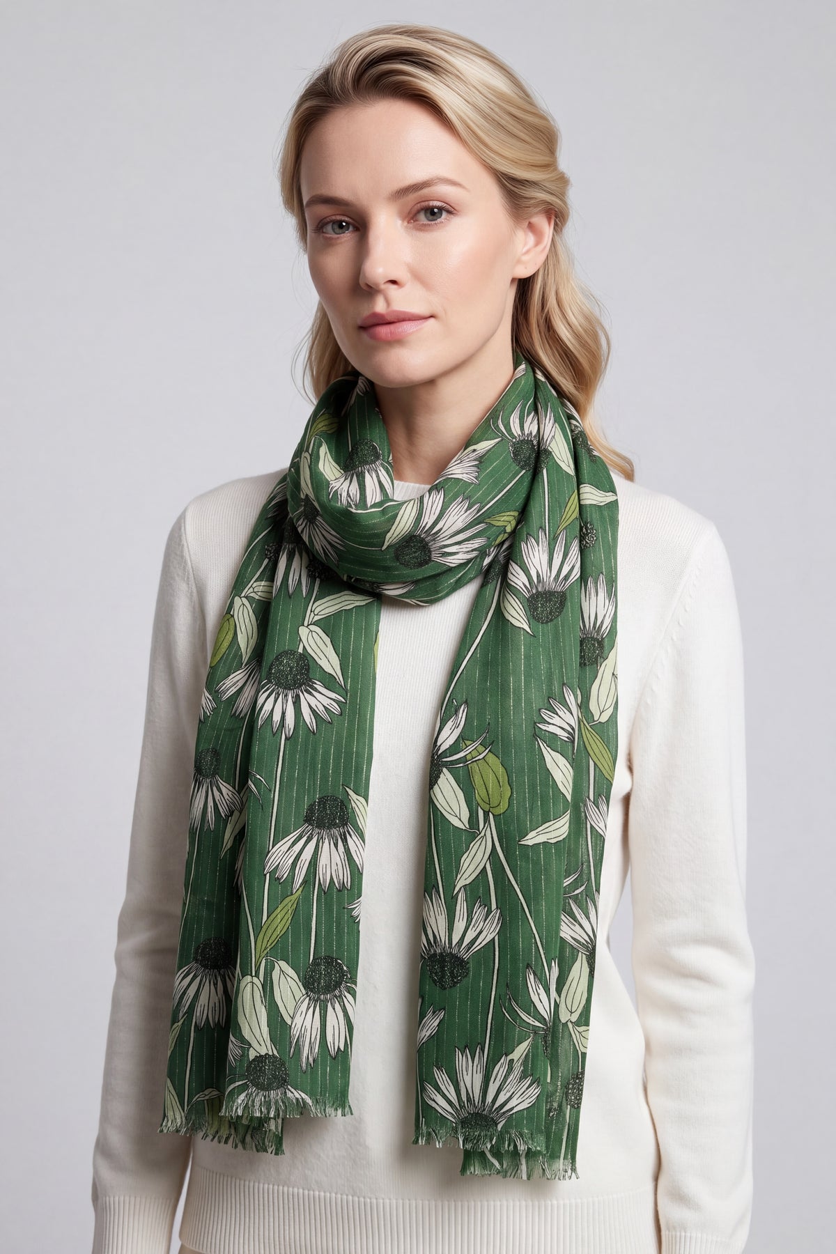 Vintage Floral Print Lightweight Scarf