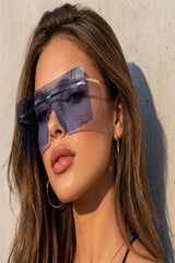 Oversized Rimless Visor Sunglasses