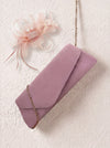 Satin Envelope Clutch Bag and Feather Fascinator Occasion Pink Set