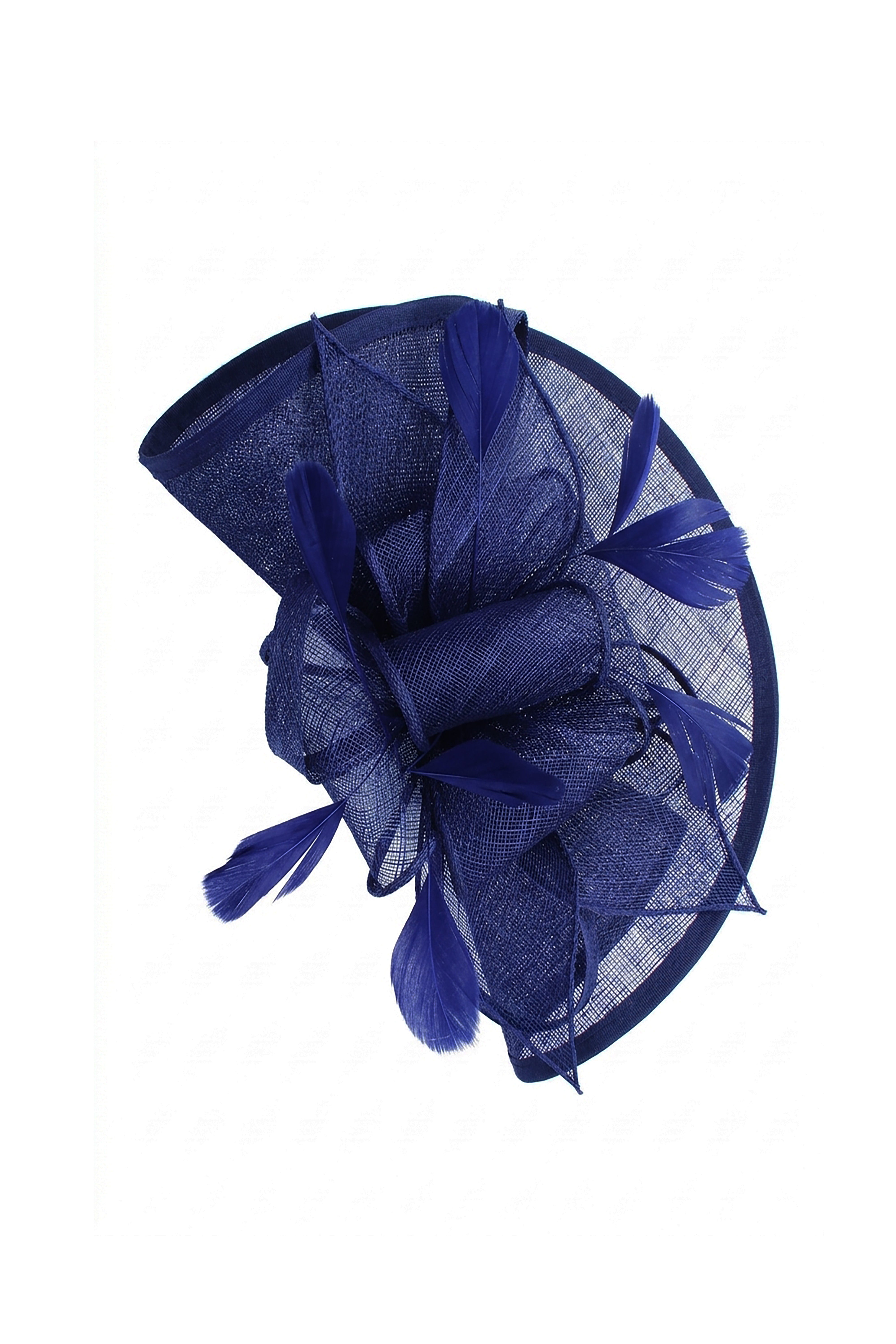 Glitter Pleated Evening Bag & Disc Fascinator Navy Set