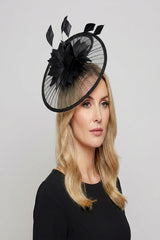 Classic Disc Fascinator with Feather Flower Detail