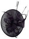Statement Disc Fascinator with Petunia Flower and Feather Trim