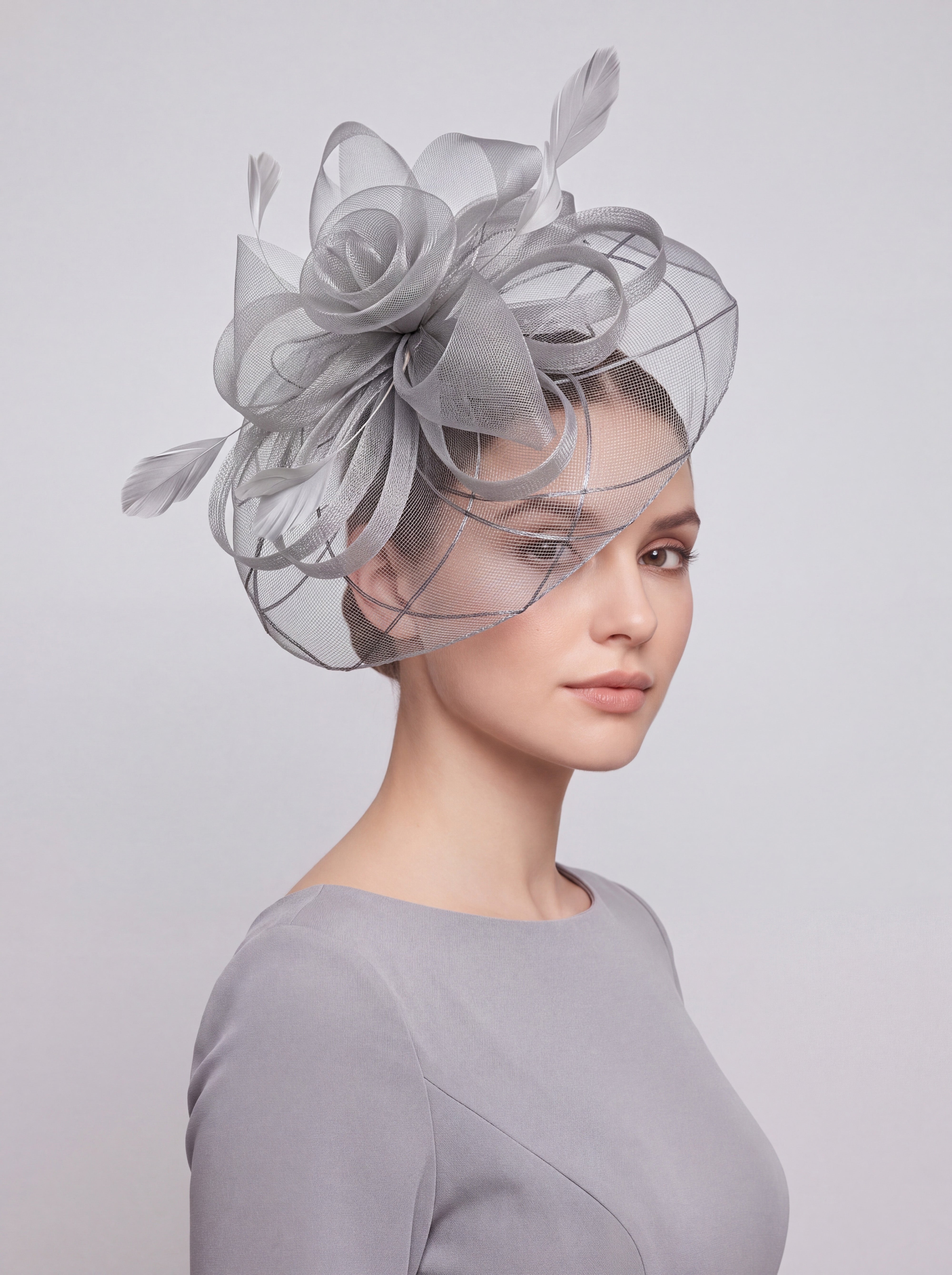 Large Mesh Bow Fascinator