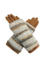 2-Piece Gloves Set – Plain Gloves & Removable Knitted Fingerless Layer