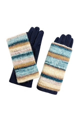 2-Piece Gloves Set – Plain Gloves & Removable Knitted Fingerless Layer