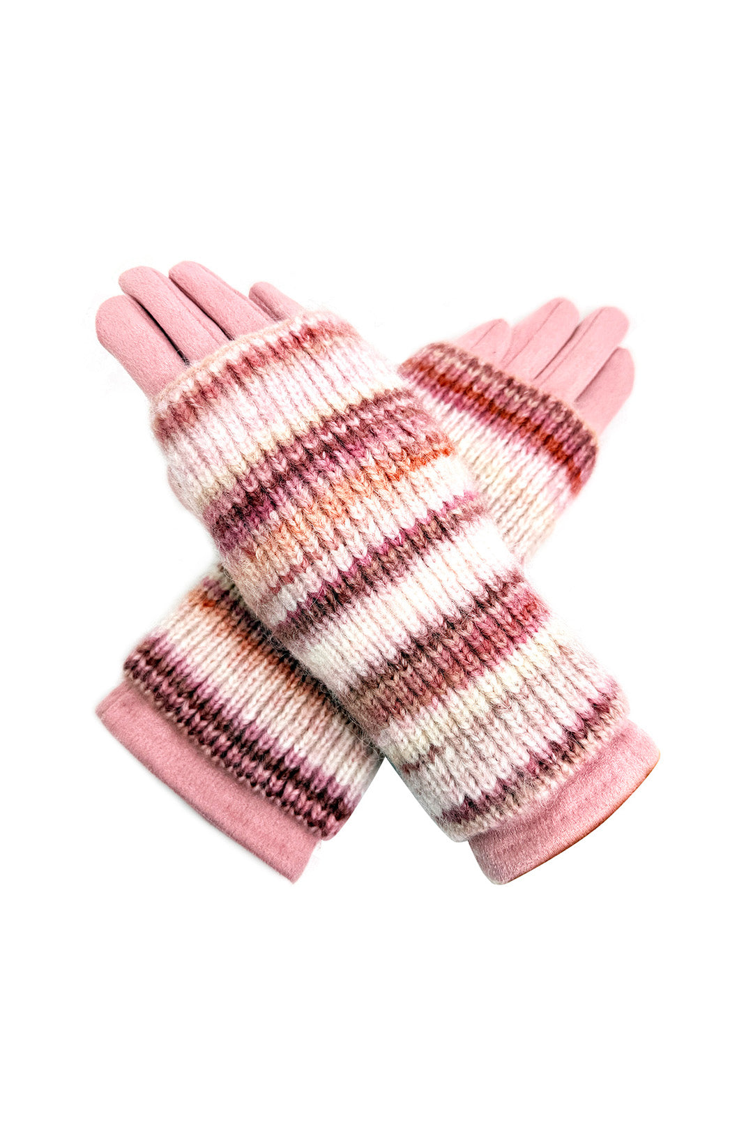 2-Piece Gloves Set – Plain Gloves & Removable Knitted Fingerless Layer